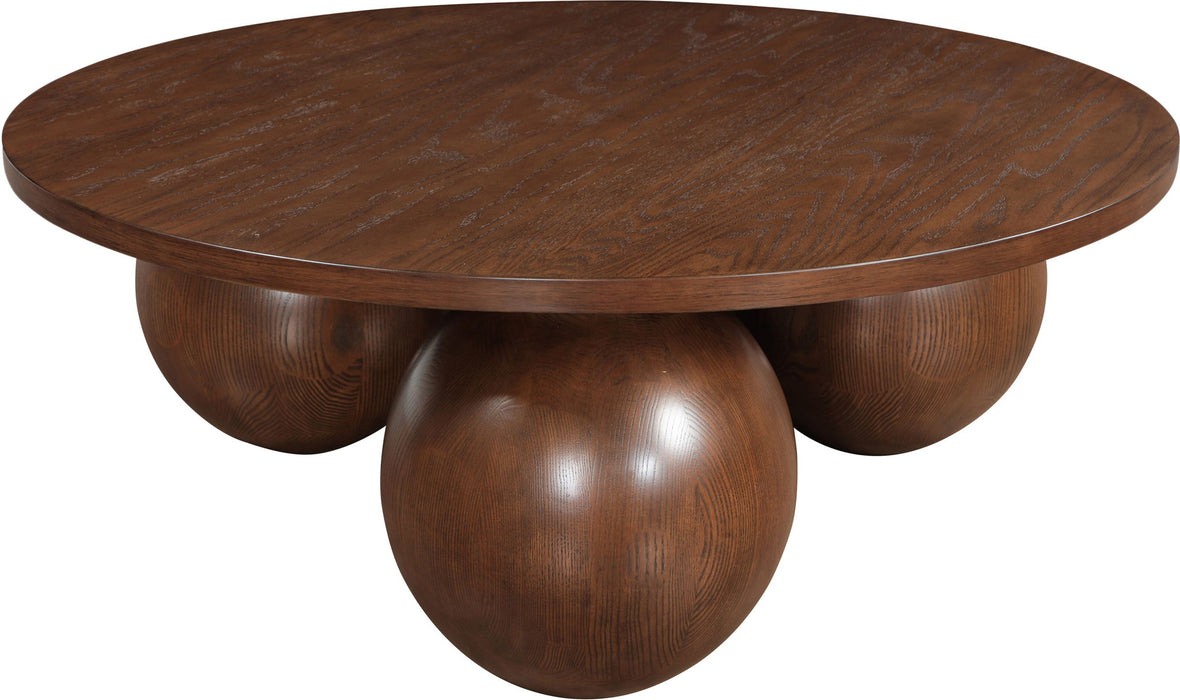 Fitch - Wood Oak Veneer Coffee Table - 3 Legs - Simple Home Plus