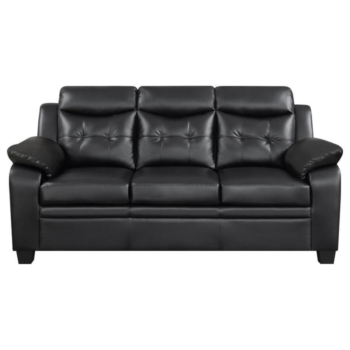 Finley - Upholstered Padded Arm Tufted Sofa - Black - Simple Home Plus
