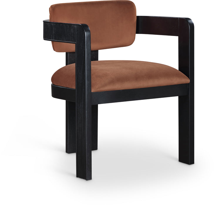 Sacha - Velvet Dining Chair With Black Base (Set of 2) - Simple Home Plus