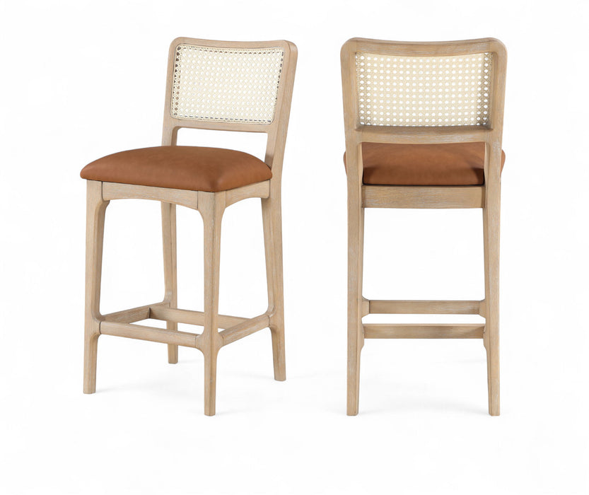 Atrium - Counter Stool With Brushed Natural Base (Set of 2) - Simple Home Plus
