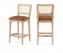 Atrium - Counter Stool With Brushed Natural Base (Set of 2) - Simple Home Plus