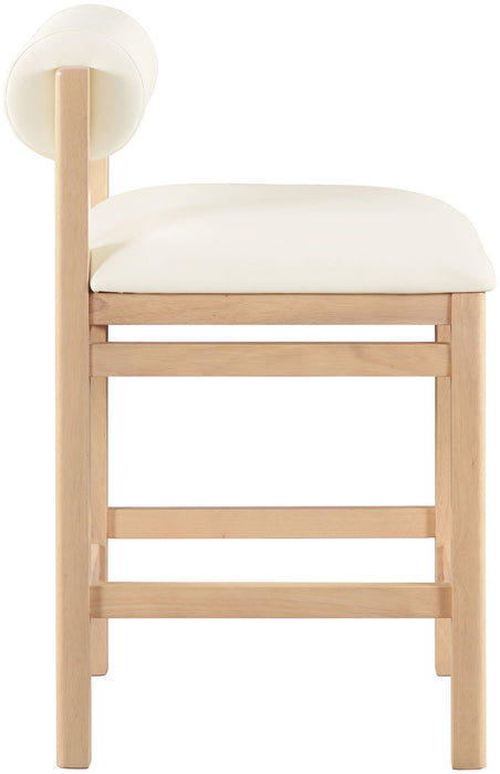 Roundhill - Faux Leather Counter Stool - Natural Frame - Simple Home Plus