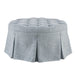 Terri - Skirted Tufted 32" Round Ottoman - Light Blue - Simple Home Plus
