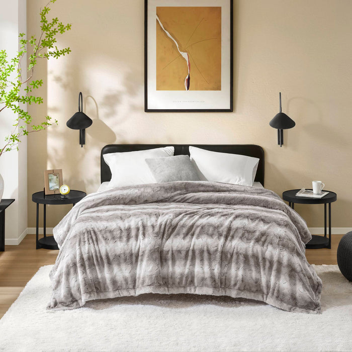 Zuri - 66" x 90" Blanket - Gray - Simple Home Plus