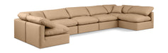 Indulge - Faux Leather 7 Piece Modular U-Shaped Sectional - Tan - Simple Home Plus
