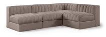 Rummi - Armless Velvet Performance Fabric Upholstered 4 Piece Modular Sectional - Simple Home Plus