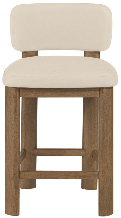 Paloma - Faux Leather Upholstered Counter Stool (Set of 2) - Brown Frame - Simple Home Plus