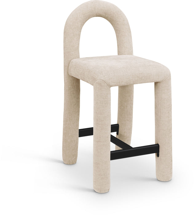 Amari - Chenille Fabric Stool - Simple Home Plus