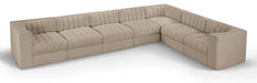 Rummi - Velvet Performance Fabric Upholstered 7 Piece Modular Sectional (With 3 Corner Chairs) - Simple Home Plus
