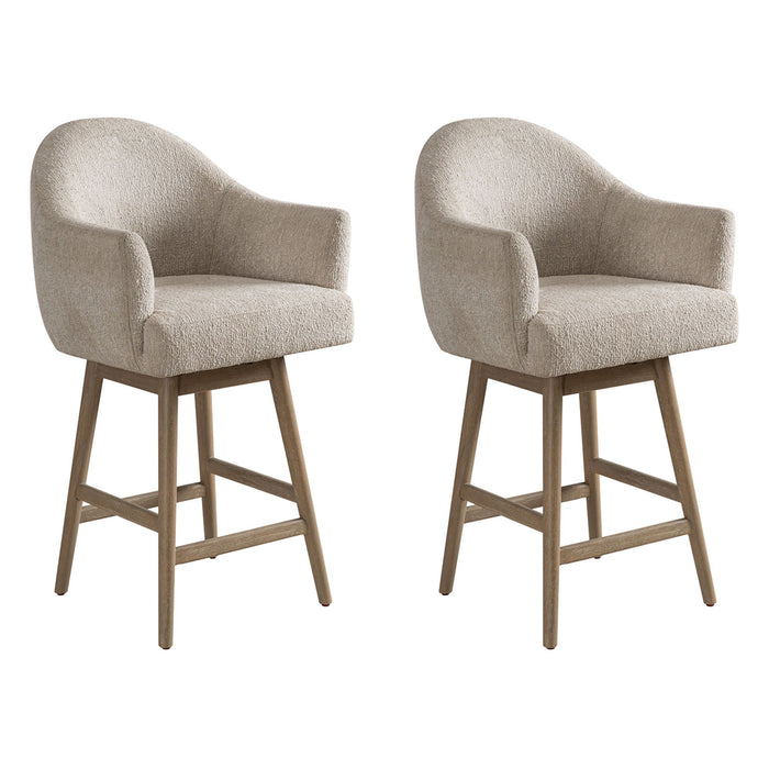 Jaxon - Solid Wood Upholstered 26" Counter Height Swivel Barstool - Simple Home Plus