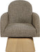 Marlowe - Linen Textured Fabric Upholstered Swivel Accent Chair - Stained Natural - Simple Home Plus