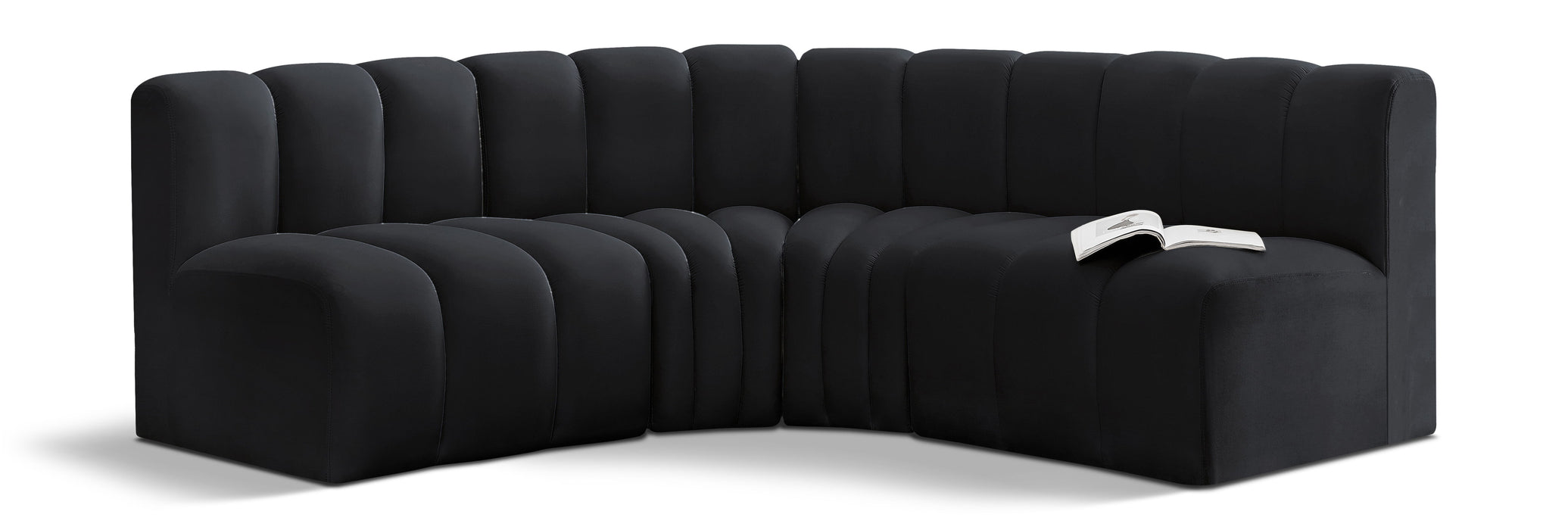 Arc - Velvet 4 Piece Corner Modular Sofa - Simple Home Plus