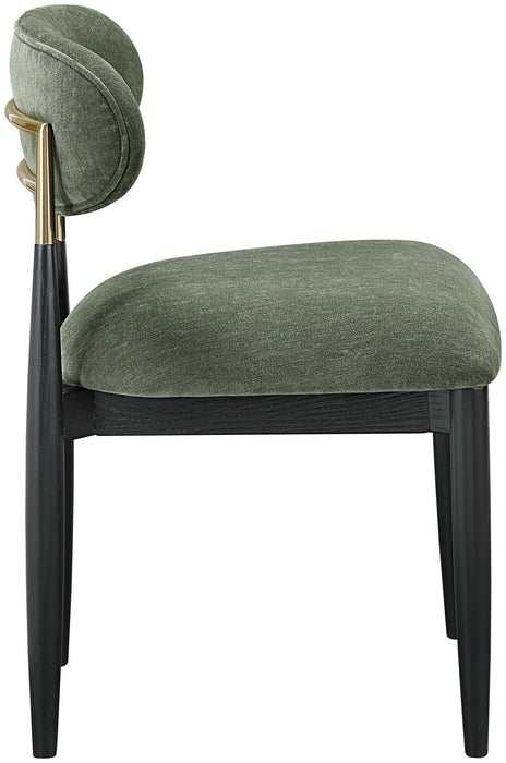 Riccio - Fabric Dining Side Chair (Set of 2) - Black And Gold Frame - Simple Home Plus