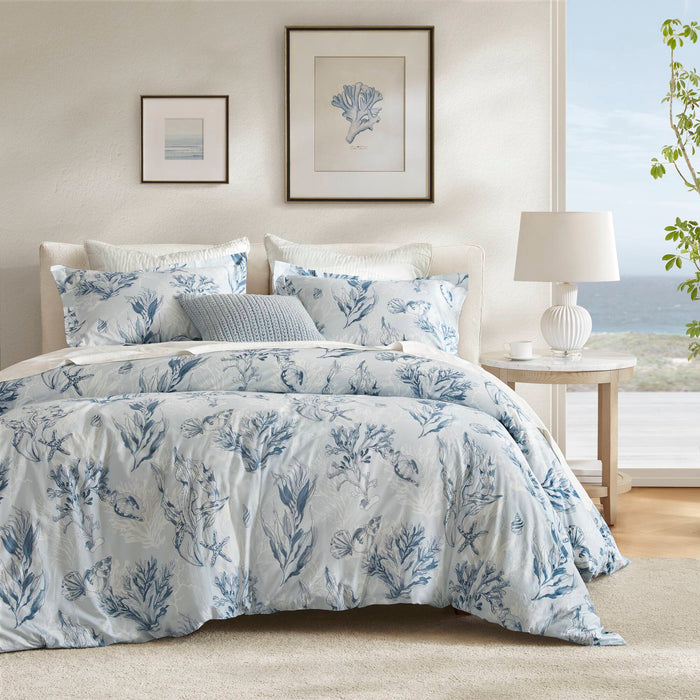 Fashion - Full/Queen 100% Sateen Duvet Cover Set - Navy/Blue - Simple Home Plus