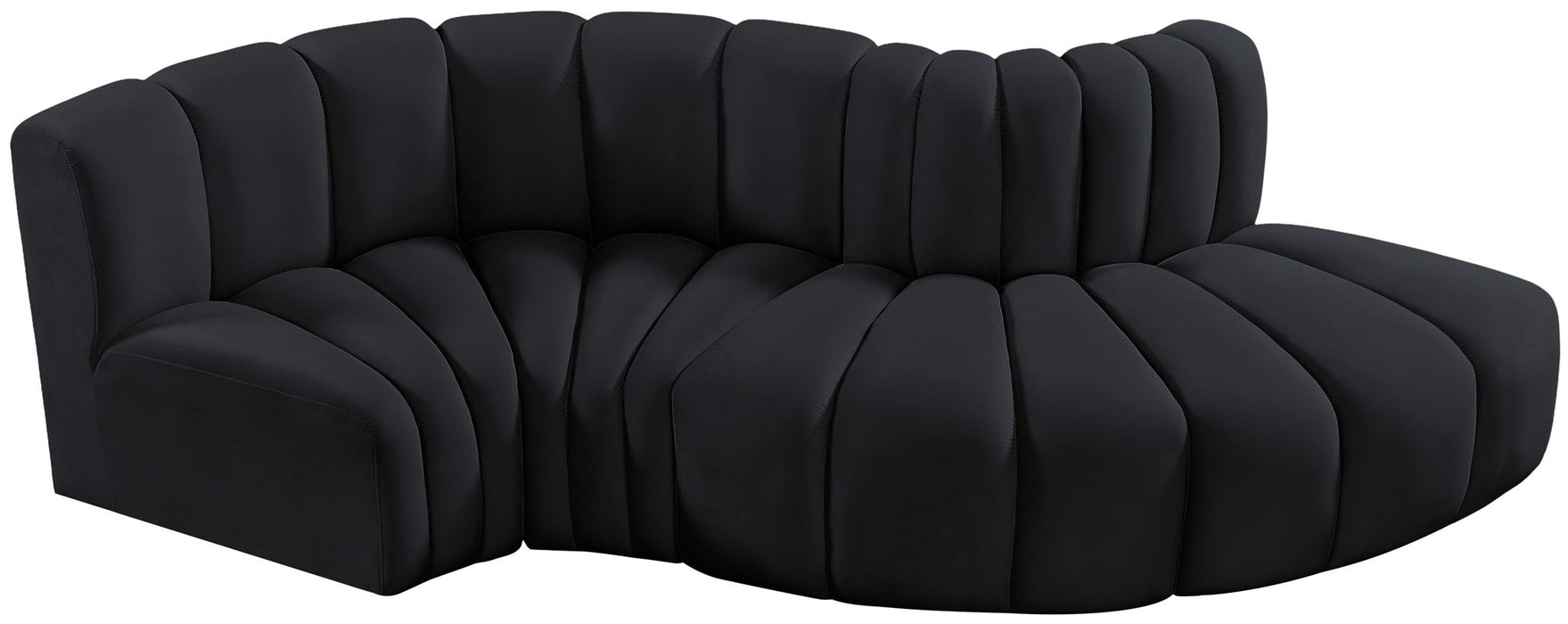 Arc - Velvet 4 Piece L-Shaped Modular Sofa - Simple Home Plus