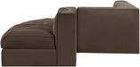 Rummi - Rounded Velvet Performance Fabric Upholstered 5 Piece Modular Sectional - Simple Home Plus
