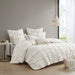 Masie - King 3 Piece Elastic Embroidered Comforter Set - White - Simple Home Plus