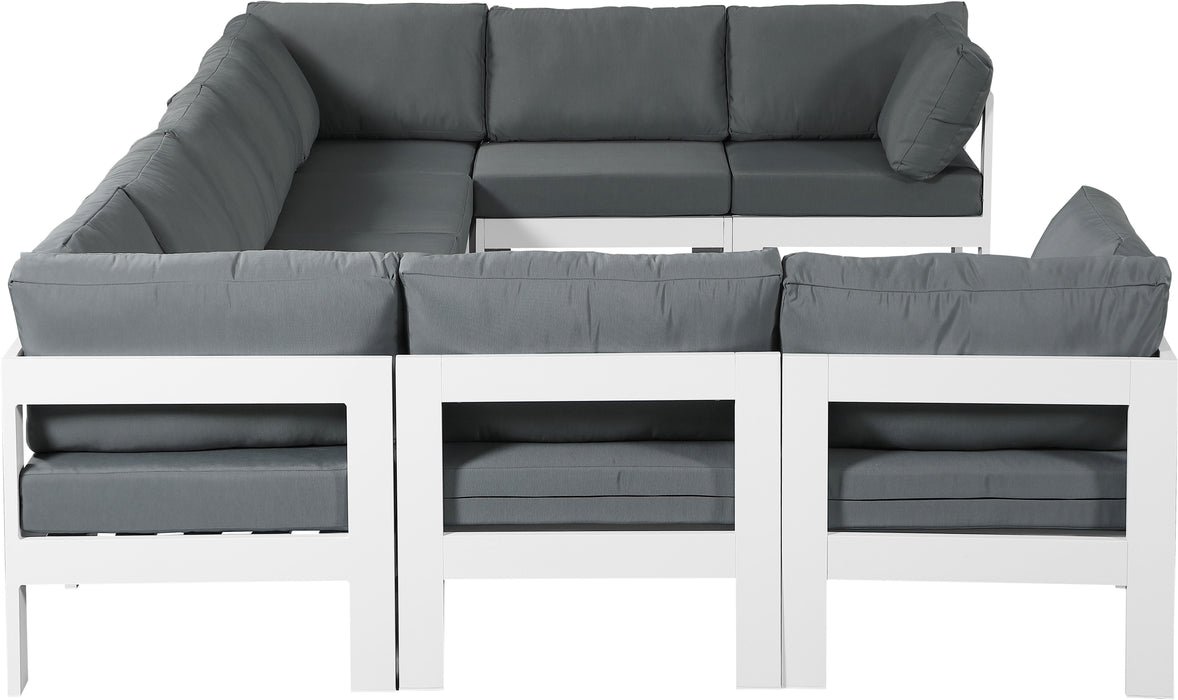 Nizuc - Outdoor Patio 9 Piece Modular Sectional With White Frame - Simple Home Plus