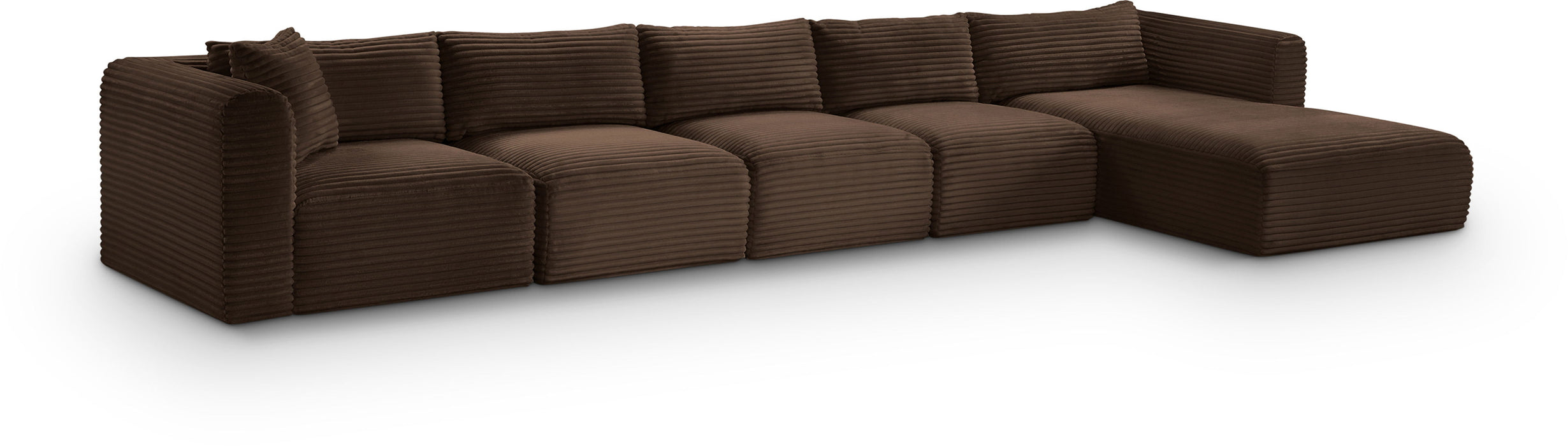 Shaggy - 5 Piece Modular Sectional With Chaise - Simple Home Plus
