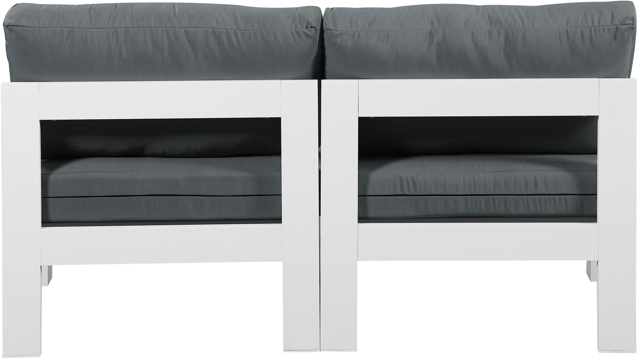 Nizuc - Outdoor Patio 2 Seat Armless Modular Sofa With White Frame - Simple Home Plus