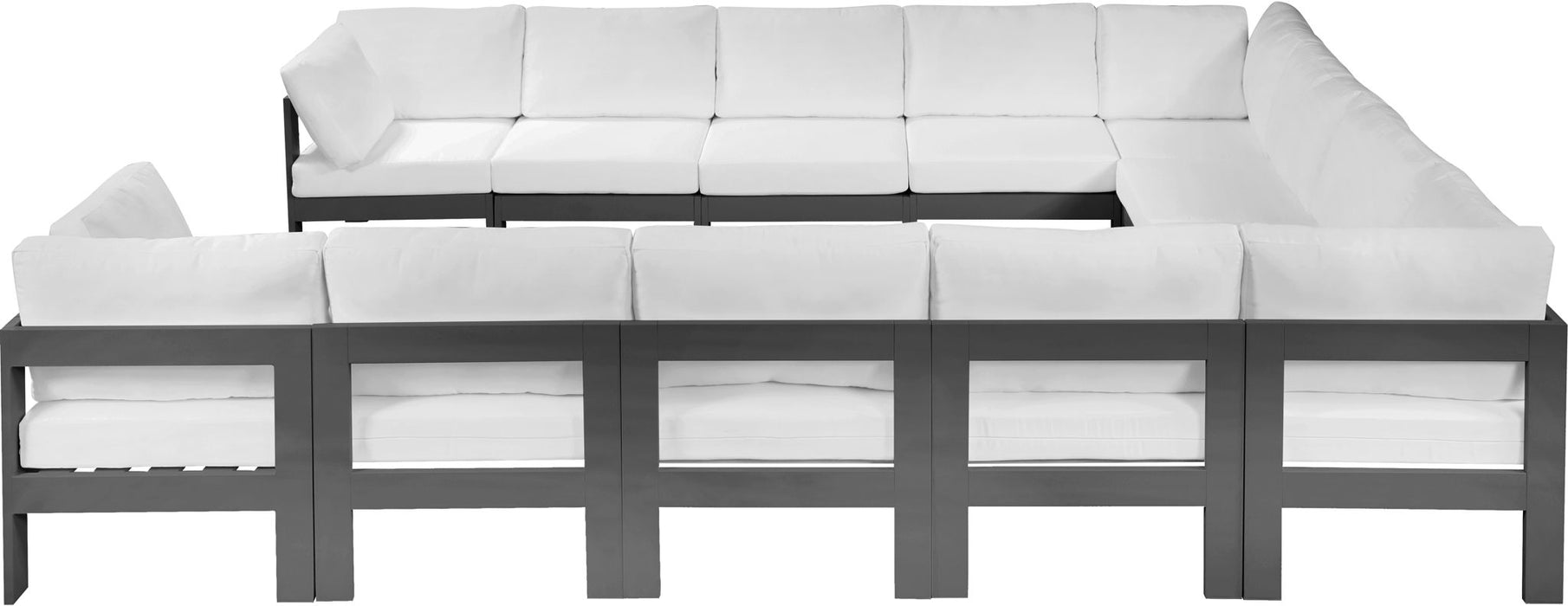 Nizuc - Outdoor Patio 12 Piece Modular Sectional With Gray Frame - Simple Home Plus