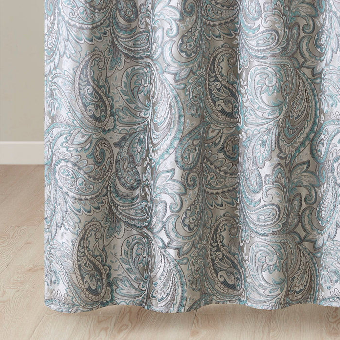 Aubrey - Jacquard Shower Curtain - Teal - Simple Home Plus