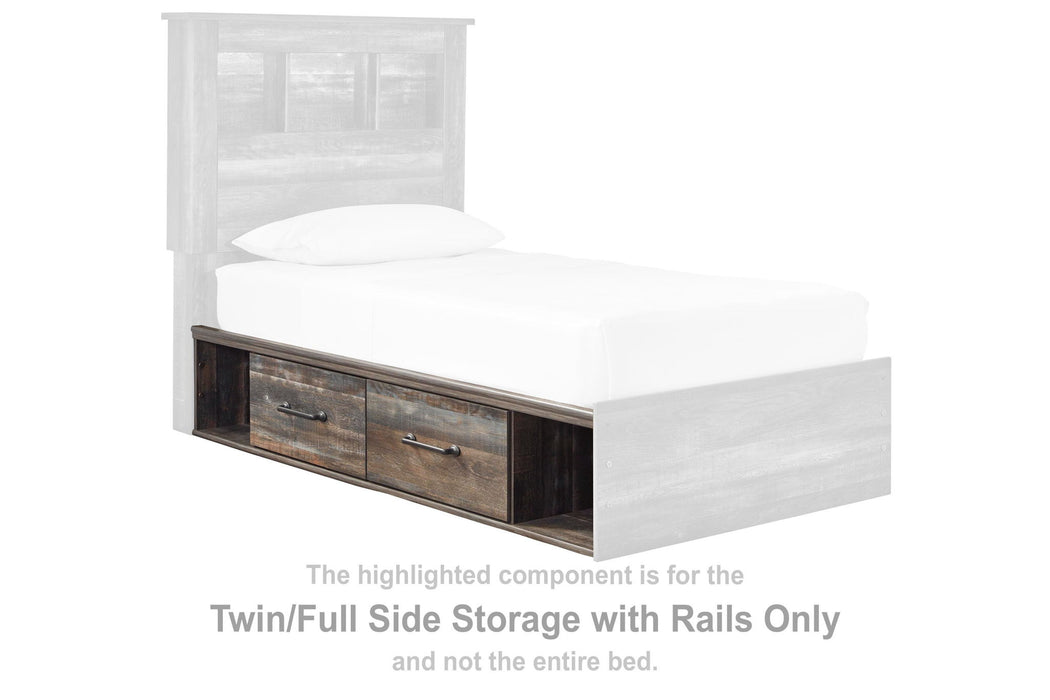 Drystan - T/F Side Storage w/Rail - Brown / Beige - Simple Home Plus