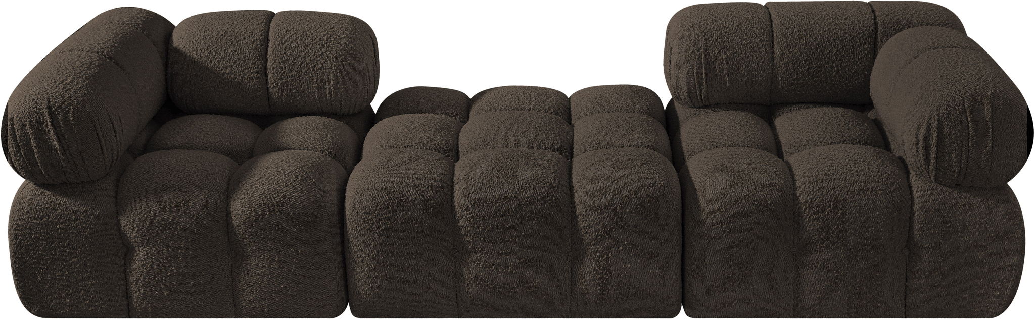 Ames - 3 Piece Boucle Modular Sofa With 1 Backless Seat - Simple Home Plus