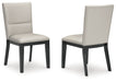 Glinari - Taupe / Black - Dining Upholstered Side Chair (Set of 2) - Simple Home Plus