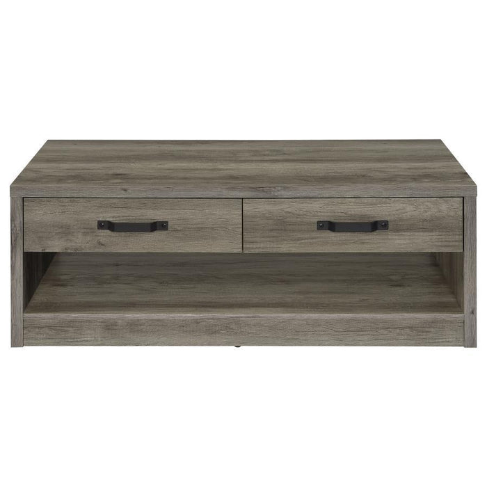 Felix - 2-Drawer Engineered Wood Coffee Table - Gray Driftwood - Simple Home Plus