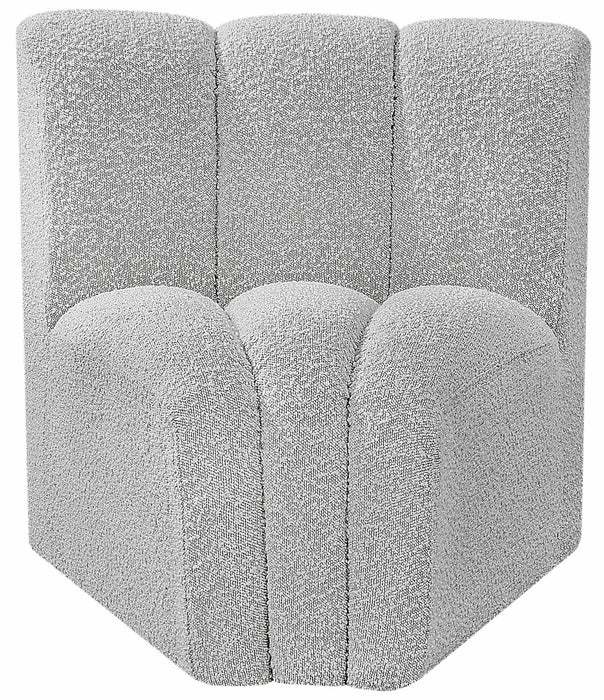 Arc - Boucle Fabric Curved Corner Chair - Simple Home Plus