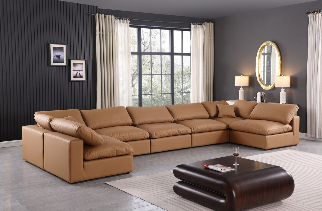 Comfy - 7 Piece Faux Leather Modular Armless Sectional - Simple Home Plus
