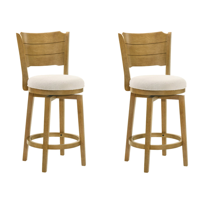 Winsley - Coastal Modern Swivel Wood Counter Height Kitchen Bar Stool - Simple Home Plus