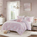 Oliena - Floral Paisley Comforter Set - Pink - Simple Home Plus