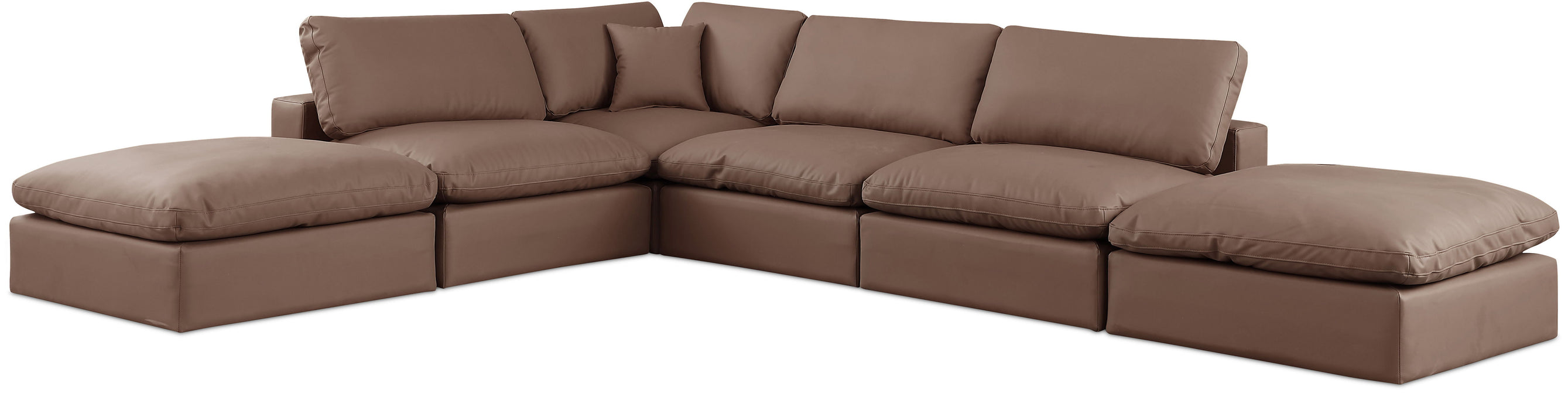 Comfy - 6 Piece Faux Leather Modular Sectional - Simple Home Plus