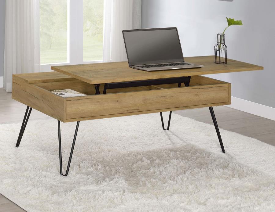 Fanning - Engineered Wood Lift Top Coffee Table - Golden Oak - Simple Home Plus