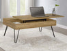 Fanning - Engineered Wood Lift Top Coffee Table - Golden Oak - Simple Home Plus