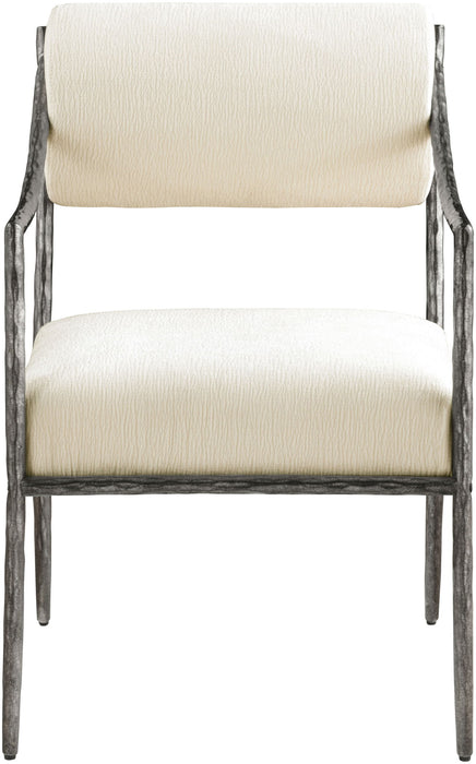 Bastille - Upholstered Dining Arm Chair (Set of 2) - Silver Frame - Simple Home Plus