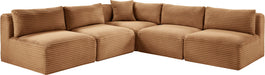 Shaggy - Fabric 5 Piece Modular Corner Armless Sectional - Simple Home Plus