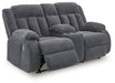 Observation - Steel - Double Reclining Power Loveseat With Console - Simple Home Plus