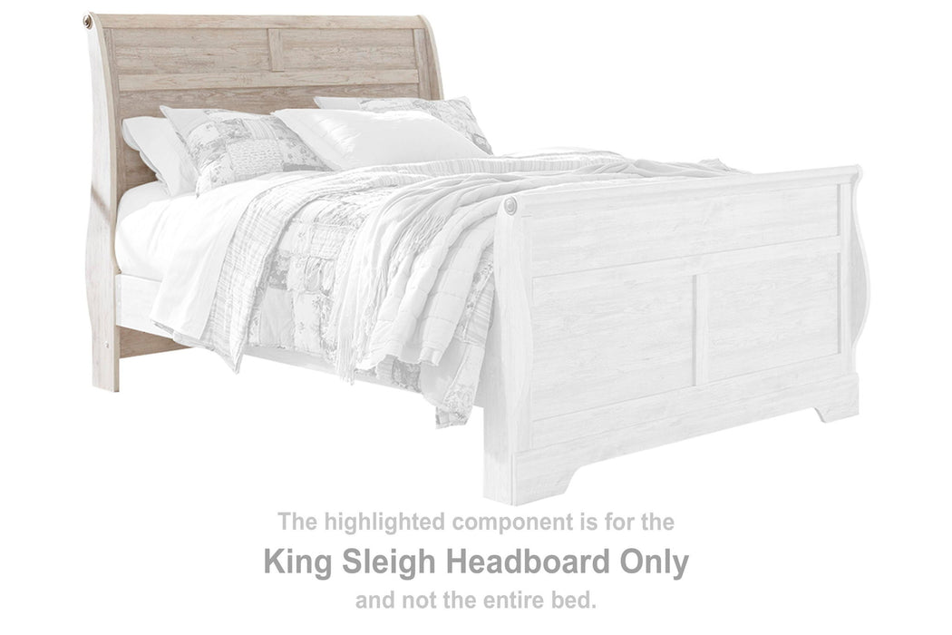 Willowton - King Sleigh Headboard - Whitewash - Simple Home Plus