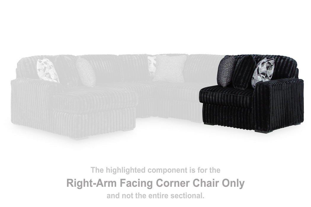 Midnight-Madness - RAF Corner Chair - Onyx - Simple Home Plus