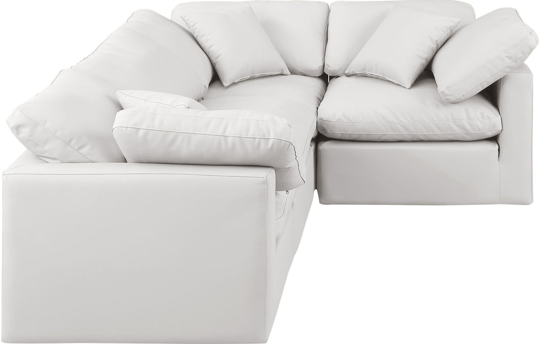 Indulge - Faux Leather 4 Piece Modular Corner Sectional - Simple Home Plus