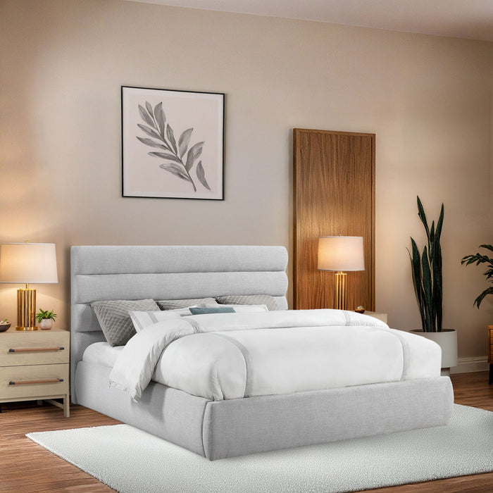 Adam - Linen Fabric Bed With 52" Headboard - Simple Home Plus