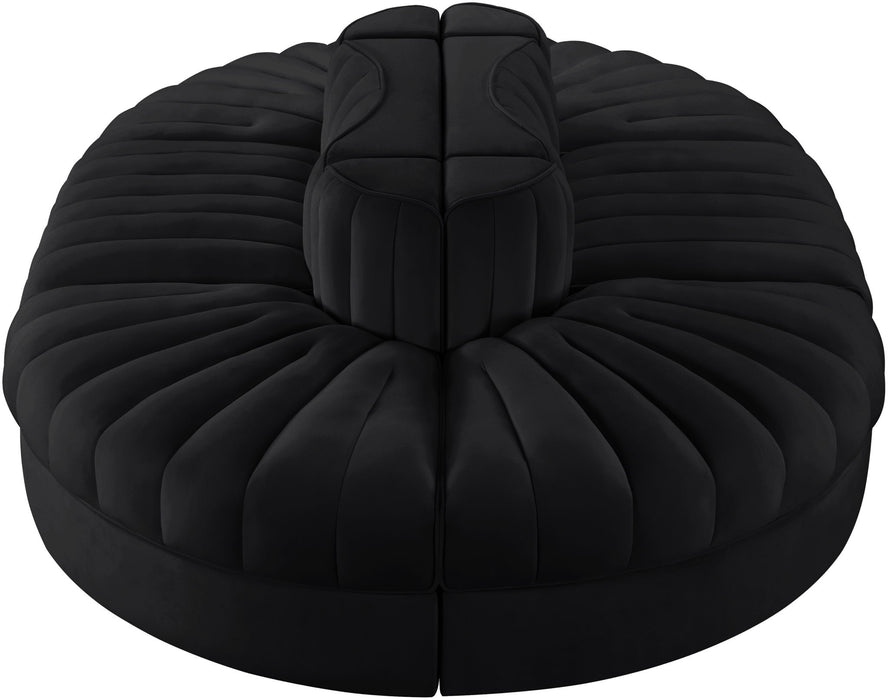 Rummi - Oval Velvet Performance Fabric Upholstered 6 Piece Modular Sectional - Simple Home Plus
