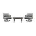 Zella - 3 Piece Outdoor Patio Swivel Seating Set - Light Gray - Simple Home Plus