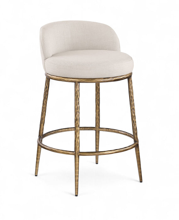 Ferro - Upholstered Counter Stool With Brushed Gold Base - Simple Home Plus