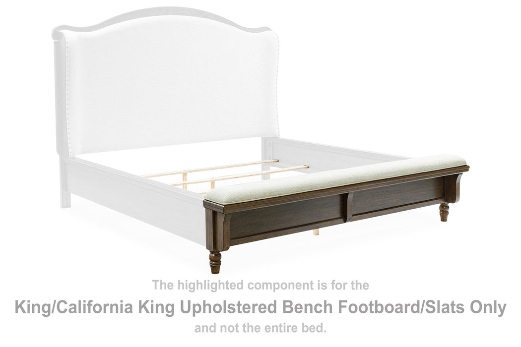 Sturlayne - King/California King Upholstered Bench Footboard/Slats - Brown - Simple Home Plus