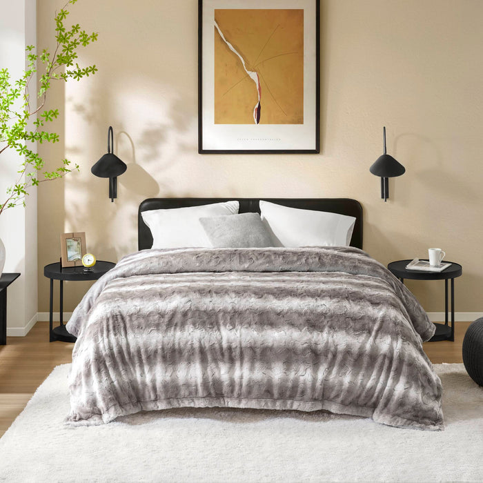 Zuri - 90" x 90" Blanket - Gray - Simple Home Plus