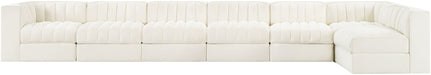 Rummi - Velvet Performance Fabric Upholstered 7 Piece Modular Sectional, L-Shaped (Right) - Simple Home Plus